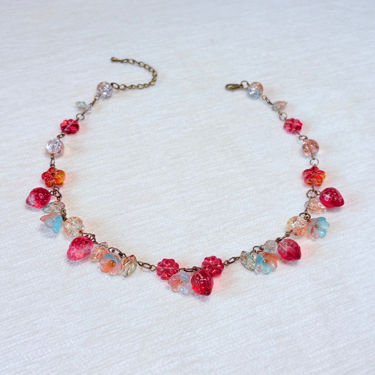 Blazing Berry Glass Necklace