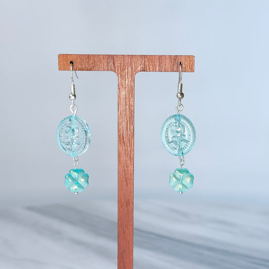 Aquamarine Serenity Glass Earrings
