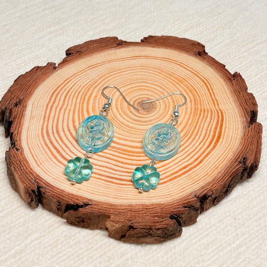 Aquamarine Serenity Glass Earrings
