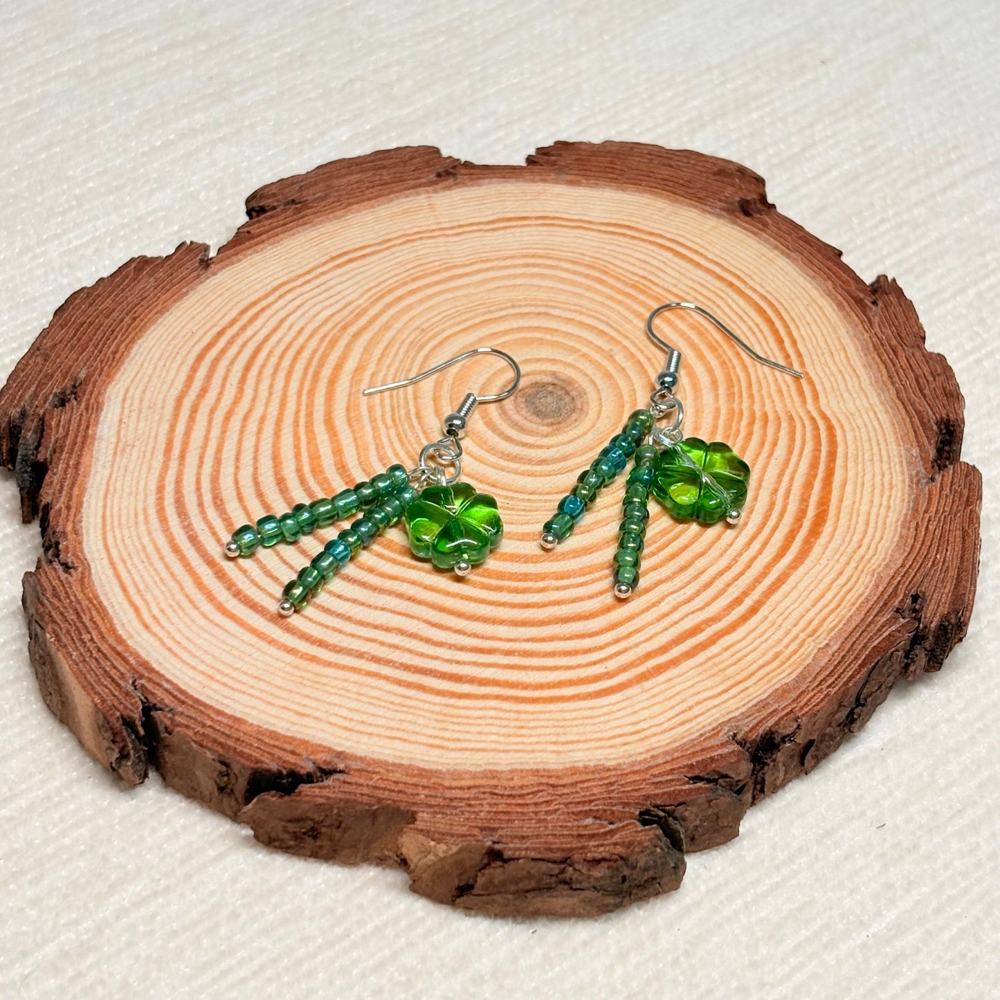 Clover Calm Glass Earrings