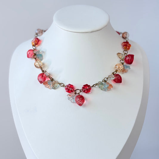 Blazing Berry Glass Necklace