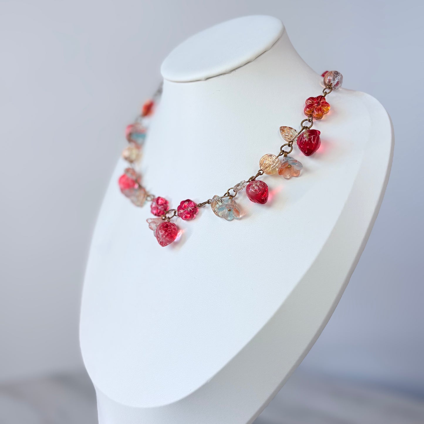 Blazing Berry Glass Necklace