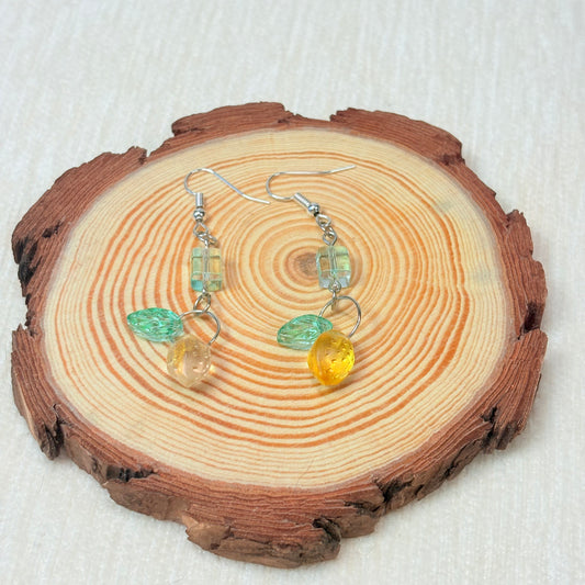 Lemon Glow Glass Earrings