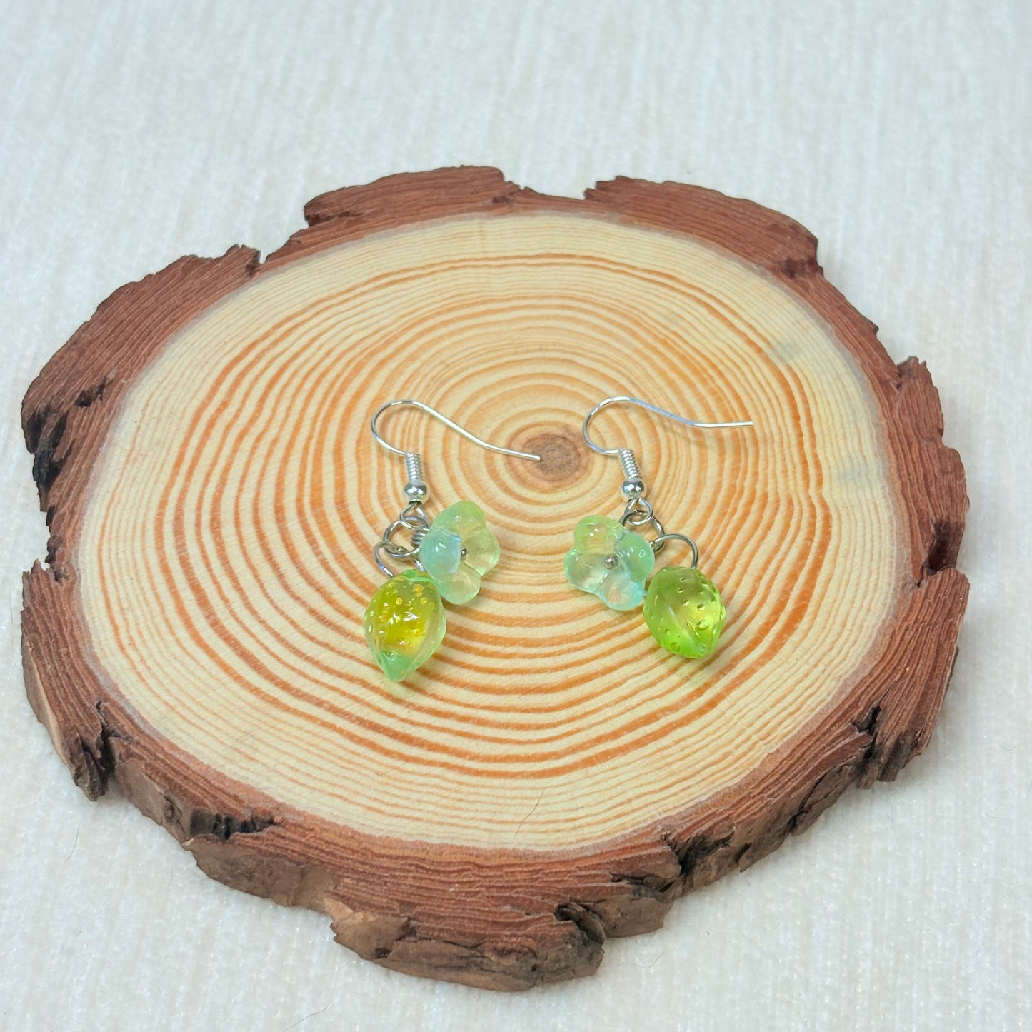 Lemon Bloom of Renewal Glass Earrings