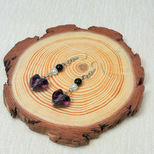 Mystic Heart Glass Earrings