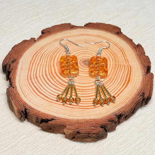 Warm Glow Fusion Glass Earrings