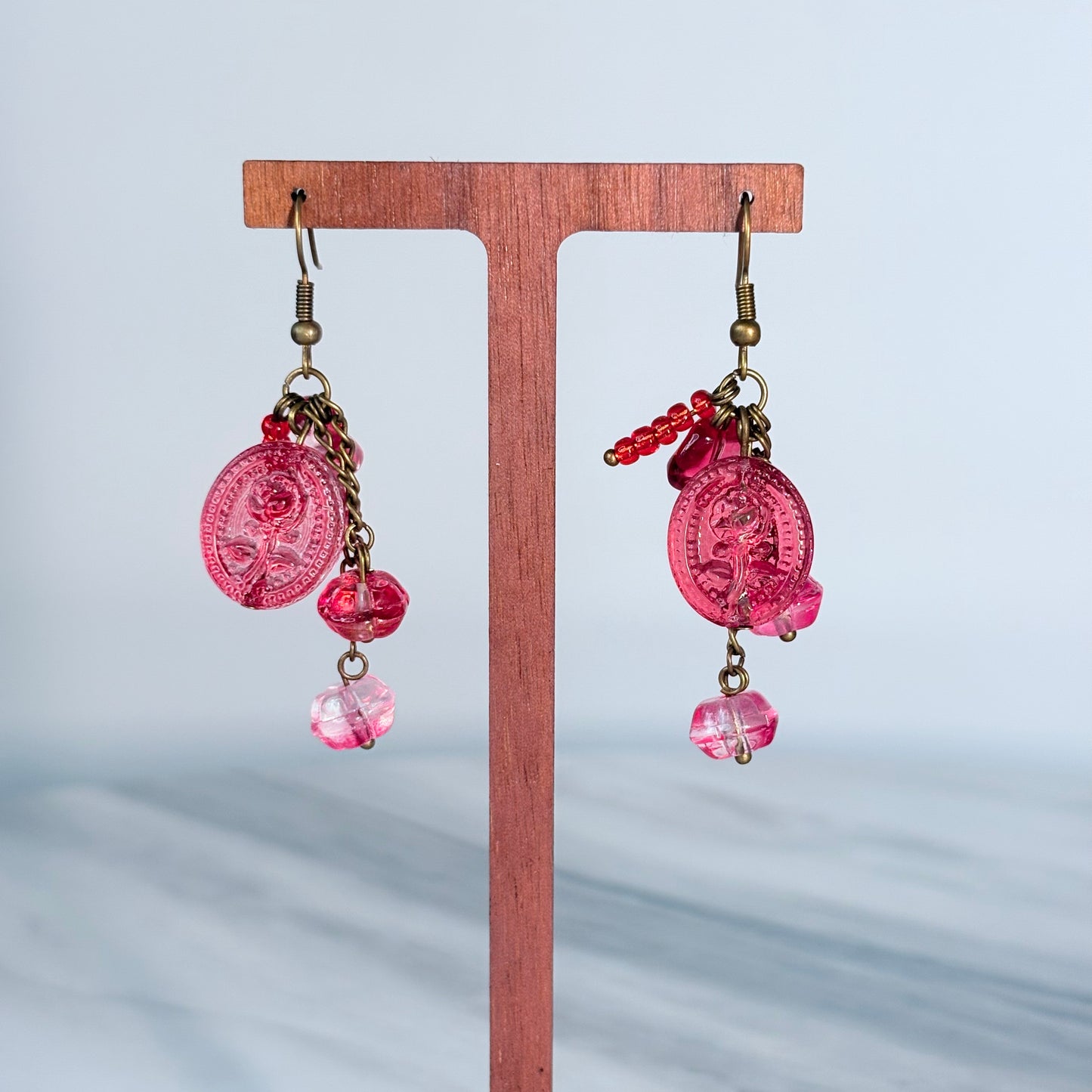 Scarlet Vitality Glass Earrings