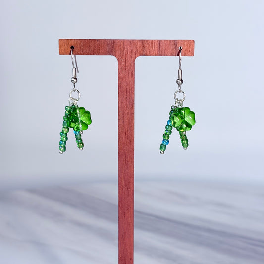 Clover Calm Glass Earrings
