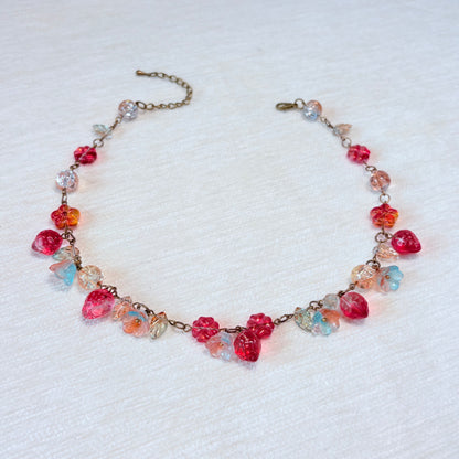 Blazing Berry Glass Necklace