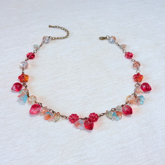 Blazing Berry Glass Necklace