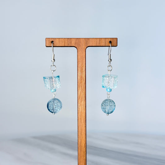Serene Square Whispers Glass Earrings