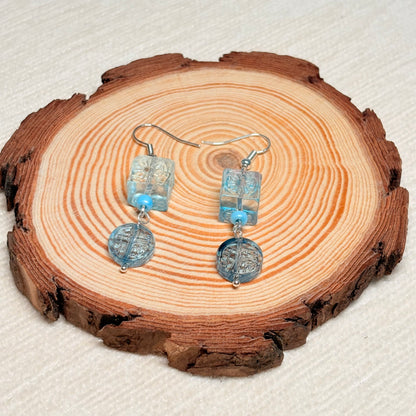 Serene Square Whispers Glass Earrings