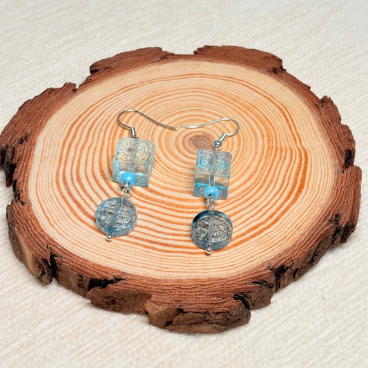 Serene Square Whispers Glass Earrings