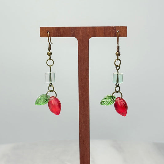 Berry Fresh Glass Earrings