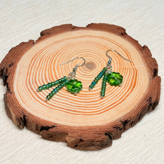 Clover Calm Glass Earrings