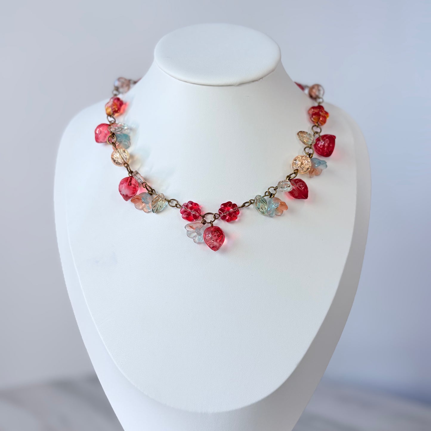 Blazing Berry Glass Necklace