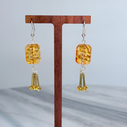 Warm Glow Fusion Glass Earrings
