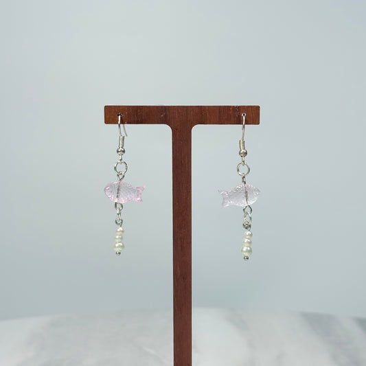 Tranquil Fish Glass Earrings