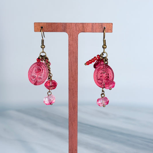 Scarlet Vitality Glass Earrings